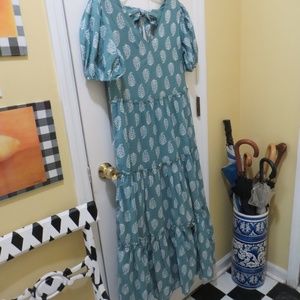 Lucky Brand tiered & ruffled maxi dress, lined, New with tags! size XS